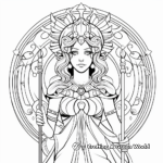 Detailed Hera Goddess of Women and Marriage Coloring Pages 1