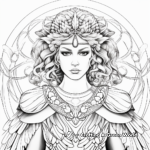 Detailed Hera Goddess of Women and Marriage Coloring Pages 3