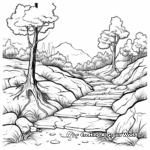 Detailed Hiking Trail Coloring Pages for Adults 1
