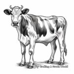 Detailed Holstein Cow Coloring Pages 4