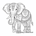 Detailed Indian Elephant Coloring Pages 1