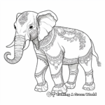 Detailed Indian Elephant Coloring Pages 2