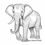 Detailed Indian Elephant Coloring Pages 3