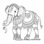 Detailed Indian Elephant Coloring Pages 4