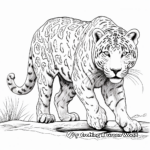 Detailed Jaguar Wildcat Coloring Pages for Adults 4