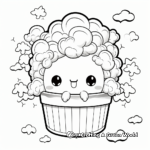 Detailed Kawaii Popcorn Coloring Pages 1