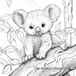 Detailed Koala in Nature Coloring Pages 1