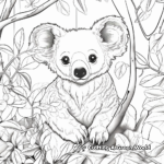 Detailed Koala in Nature Coloring Pages 2