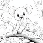 Detailed Koala in Nature Coloring Pages 4