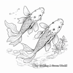 Detailed Koi Fish Pair Coloring Pages 2