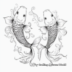 Detailed Koi Fish Pair Coloring Pages 3
