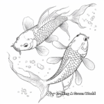Detailed Koi Fish Pair Coloring Pages 4