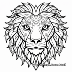 Detailed Lion Head Coloring Pages for Artists 3