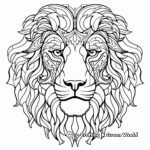 Detailed Lion Head Coloring Pages for Artists 4