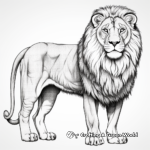 Detailed Lioness Coloring Pages for Adults 1