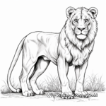 Detailed Lioness Coloring Pages for Adults 3