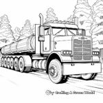 Detailed Logging Semi Truck Trailer Coloring Sheets 2