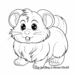 Detailed Long-Haired Hamster Coloring Pages 2