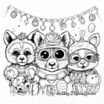 Detailed Masquerade Party Animal Coloring Pages for Adults 1