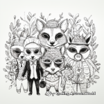 Detailed Masquerade Party Animal Coloring Pages for Adults 4