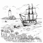 Detailed Mayflower Coloring Sheets for Middle School Students 1