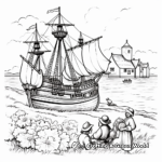 Detailed Mayflower Coloring Sheets for Middle School Students 2