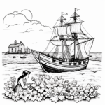 Detailed Mayflower Coloring Sheets for Middle School Students 4