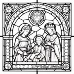 Detailed Medieval Stained Glass Coloring Pages for Adults 1