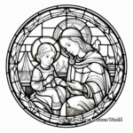Detailed Medieval Stained Glass Coloring Pages for Adults 2