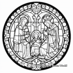 Detailed Medieval Stained Glass Coloring Pages for Adults 4