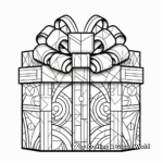 Detailed Mosaic Present Design for Adult Coloring 2