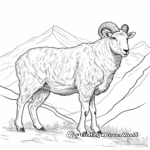 Detailed Mountain Sheep Coloring Pages for Adults 2