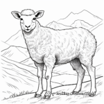 Detailed Mountain Sheep Coloring Pages for Adults 3