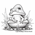 Detailed Mushroom Frog Coloring Pages for Adults 1