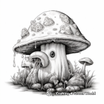 Detailed Mushroom Frog Coloring Pages for Adults 2