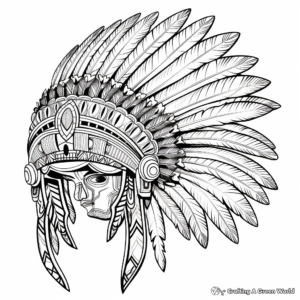 Detailed Native American Headdress Coloring Pages 2
