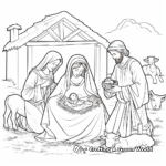 Detailed Nativity Scene Coloring Pages 3