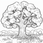 Detailed Oak Tree Coloring Pages for Adults 1
