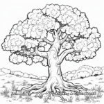 Detailed Oak Tree Coloring Pages for Adults 3