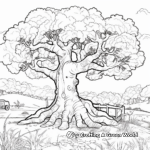 Detailed Oak Tree Coloring Pages for Adults 4