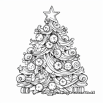Detailed Ornament-Filled Tree Coloring Pages for Adults 3