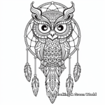 Detailed Owl Dream Catcher Coloring Sheets for Grown-ups 1
