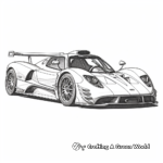 Detailed Pagani Zonda SuperCar Coloring Pages for Adults 1