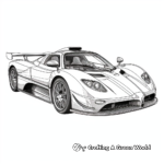 Detailed Pagani Zonda SuperCar Coloring Pages for Adults 2