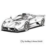 Detailed Pagani Zonda SuperCar Coloring Pages for Adults 3