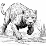 Detailed Panther Prowl Coloring Pages for Adults 3