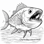 Detailed Piranha Anatomy Coloring Pages 1