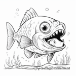 Detailed Piranha Anatomy Coloring Pages 2