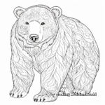 Detailed Polar Bear in Snowstorm Coloring Pages 1