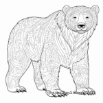 Detailed Polar Bear in Snowstorm Coloring Pages 2